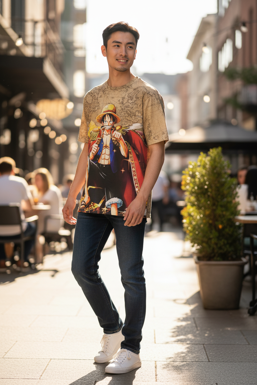 Pirate Adventure Style Graphic T-Shirt – Trendy Tee for Men