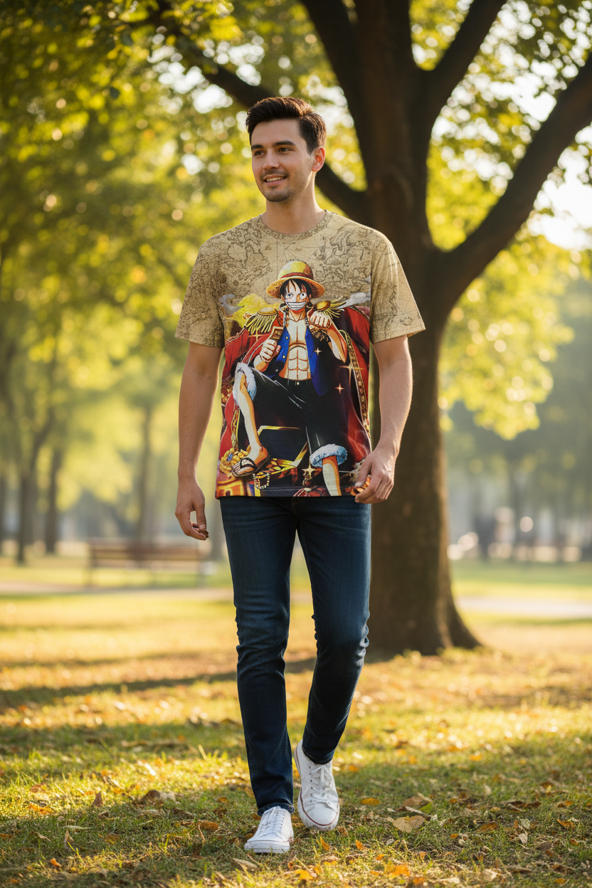 Pirate Adventure Style Graphic T-Shirt – Trendy Tee for Men