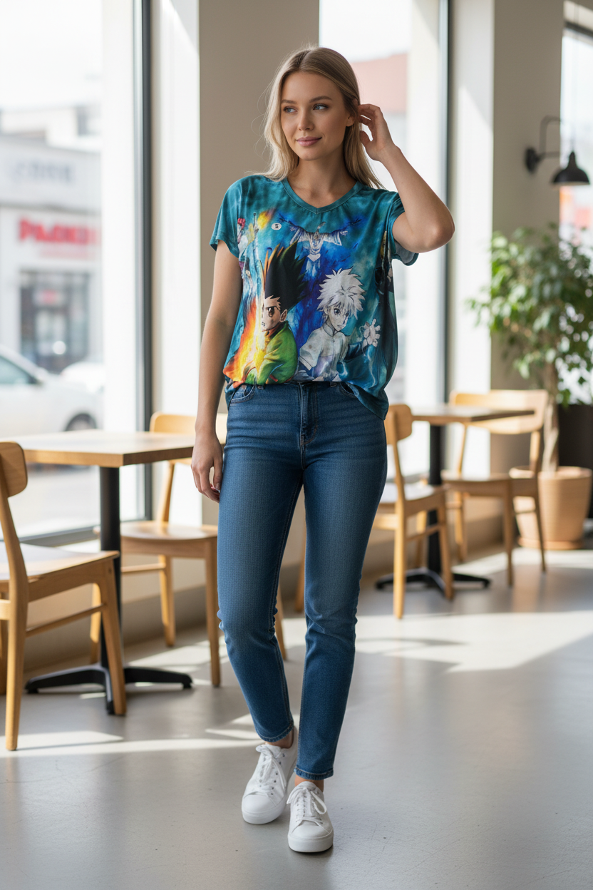 Adventure Hunter Style Graphic T-Shirt – Teen Girl Casual Tee