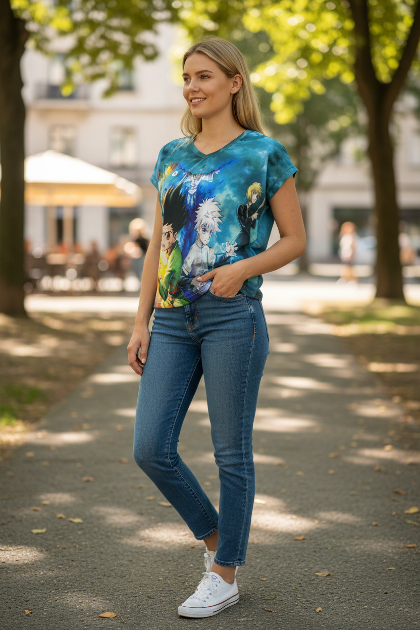 Adventure Hunter Style Graphic T-Shirt – Teen Girl Casual Tee