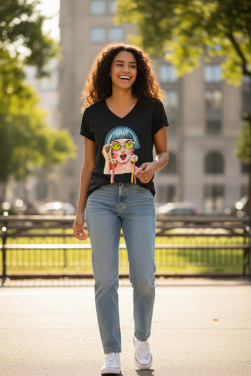Women Fashion T-Shirt – Casual Short Sleeve Tee Cotton Hight Quality