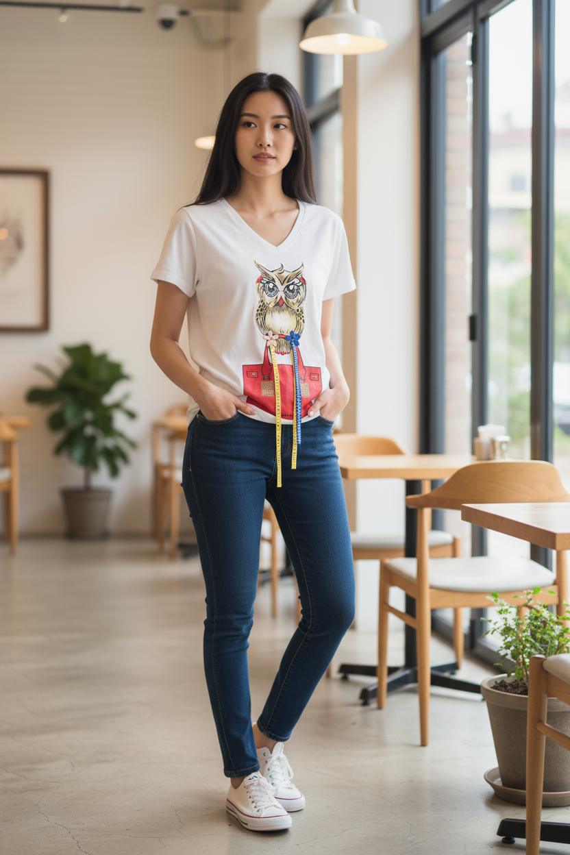 Girl Teen Fashion T-Shirt – Trendy Casual Short Sleeve Tee