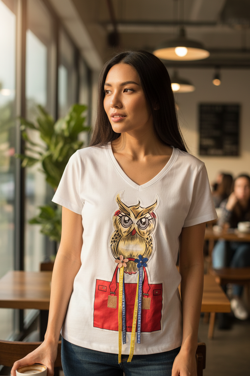 Girl Teen Fashion T-Shirt – Trendy Casual Short Sleeve Tee