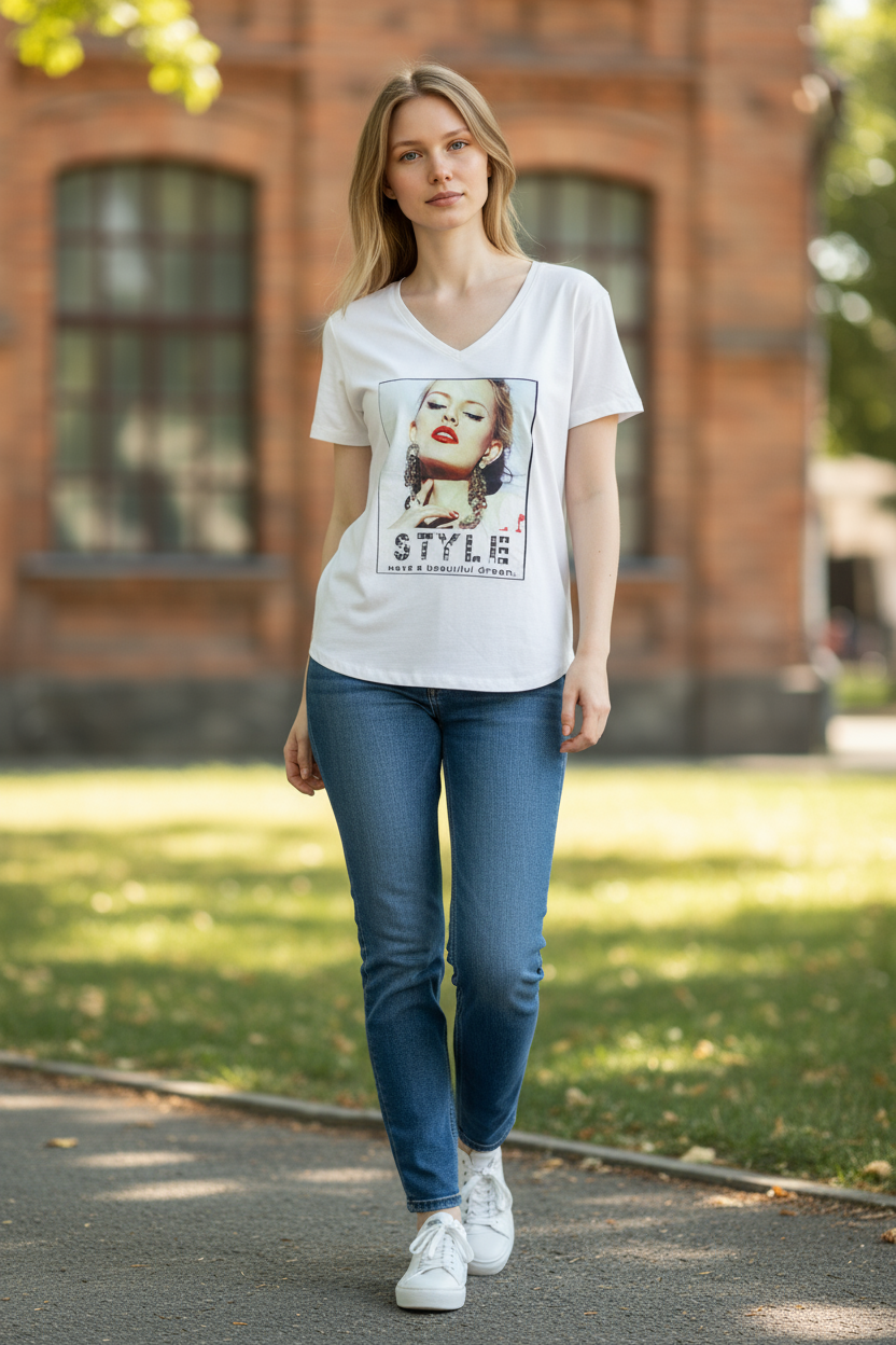 Girl Teen Fashion T-Shirt – Trendy Casual Short Sleeve Tee