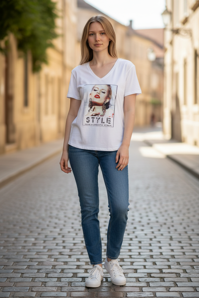 Girl Teen Fashion T-Shirt – Trendy Casual Short Sleeve Tee