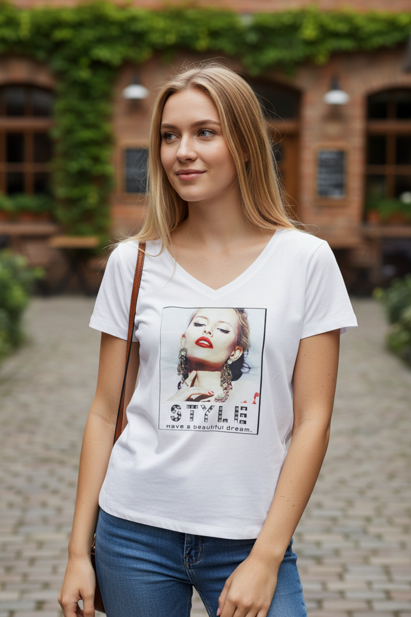 Girl Teen Fashion T-Shirt – Trendy Casual Short Sleeve Tee