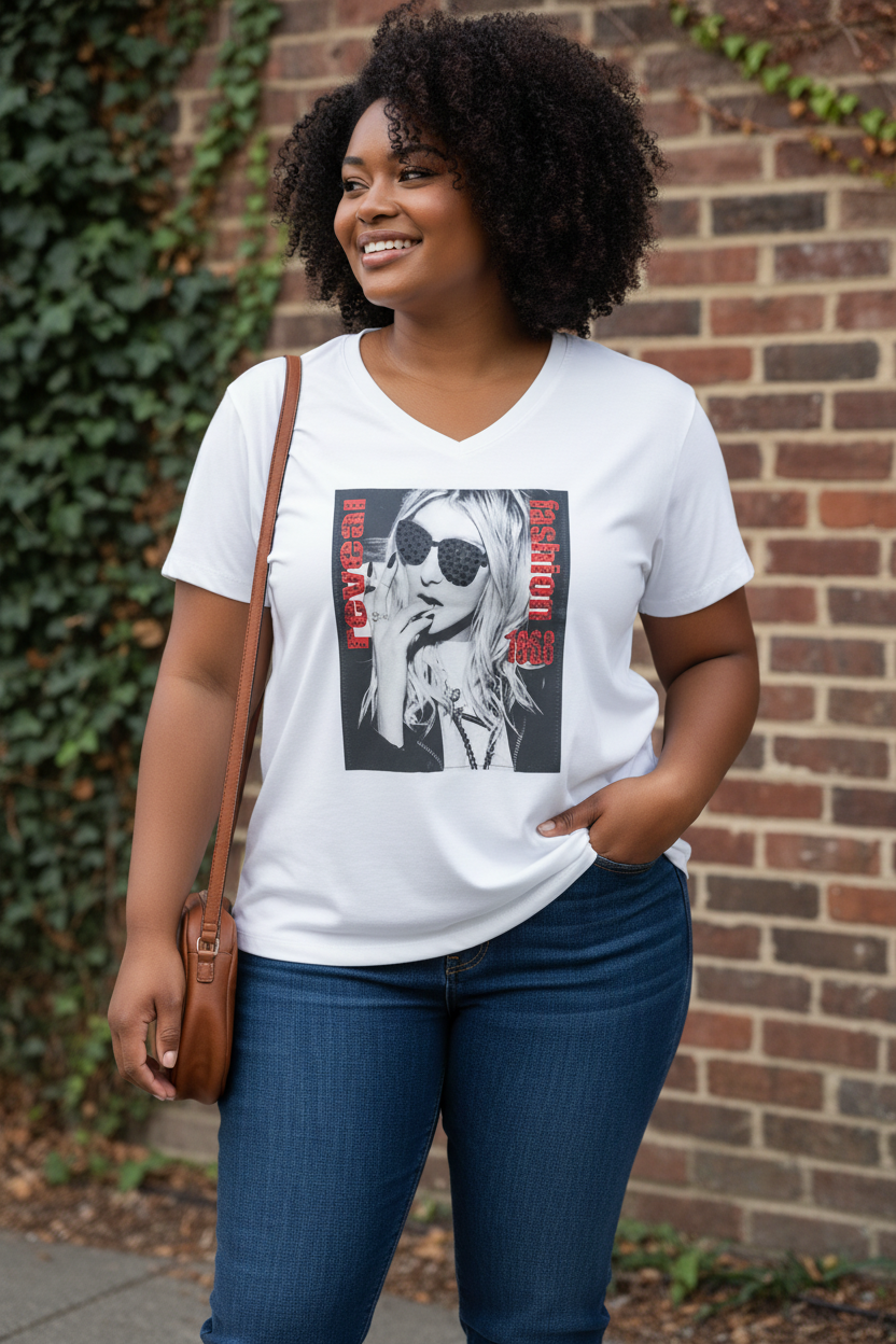 Girl Teen Fashion T-Shirt – Trendy Casual Short Sleeve Tee