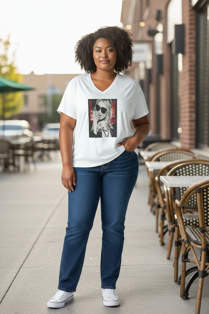 Girl Teen Fashion T-Shirt – Trendy Casual Short Sleeve Tee