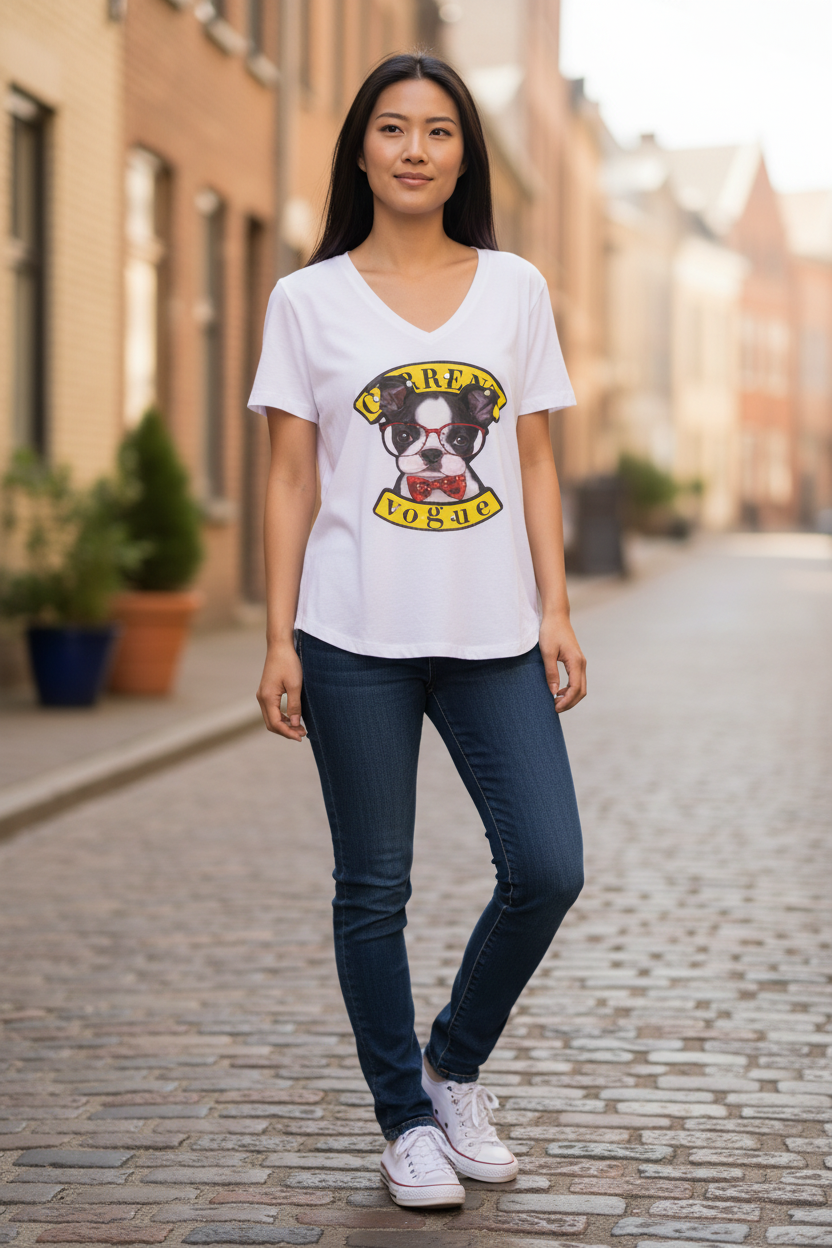 Girl Teen Fashion T-Shirt – Trendy Casual Short Sleeve Tee