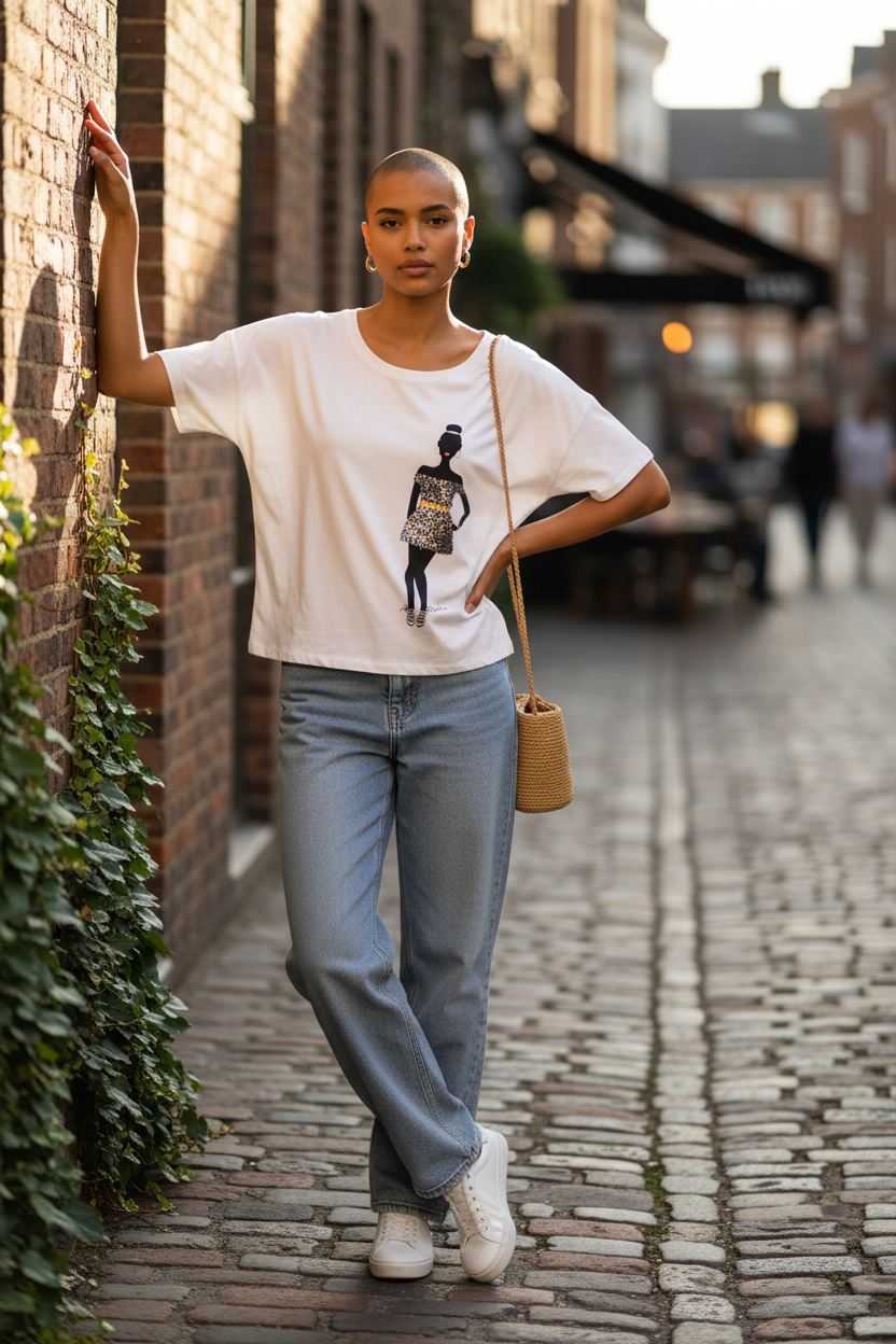 Girl Teen Fashion T-Shirt – Trendy Casual Short Sleeve Tee