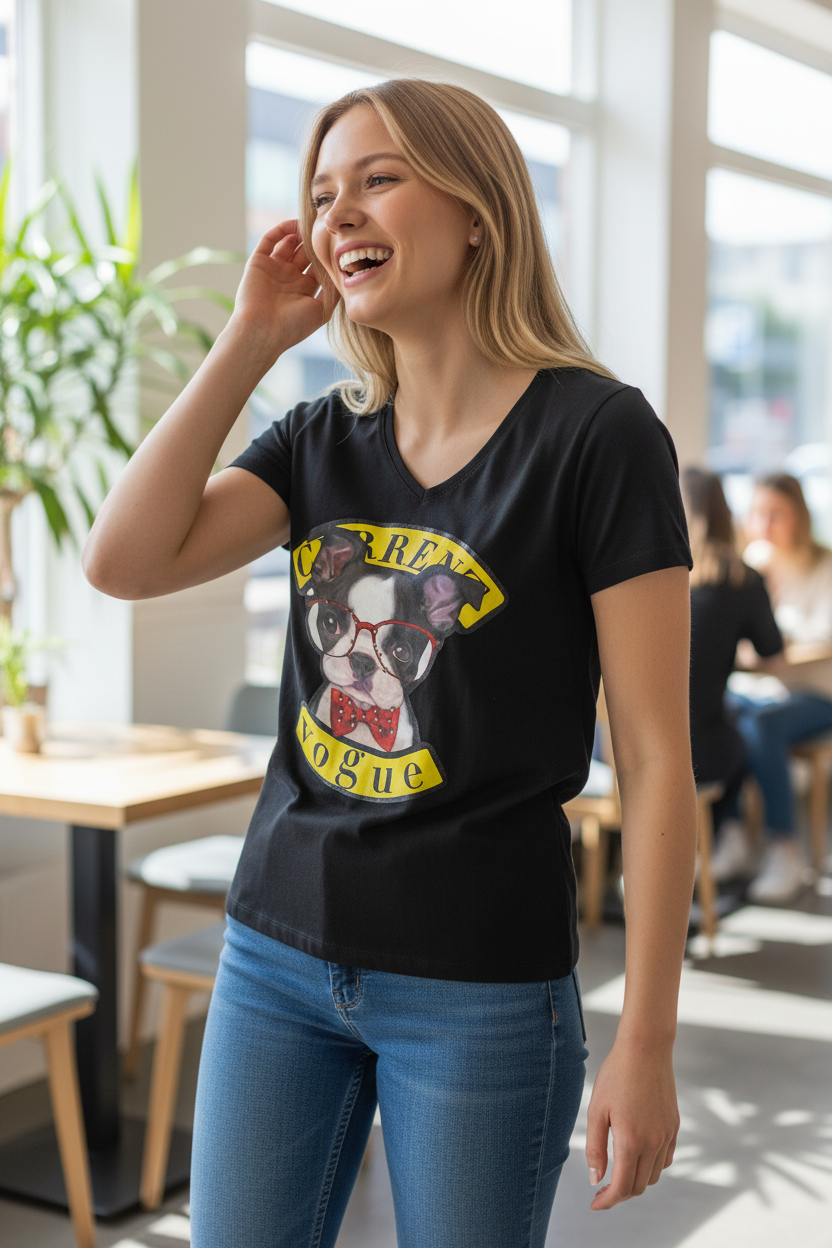 Girl Teen Fashion T-Shirt – Trendy Casual Short Sleeve Tee