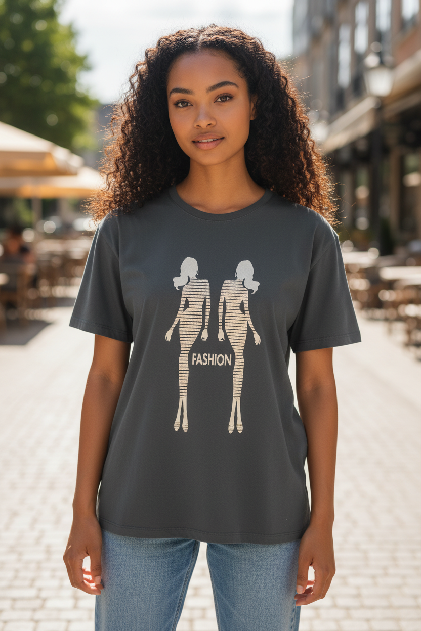 Girl Teen Fashion T-Shirt – Trendy Casual Short Sleeve Tee