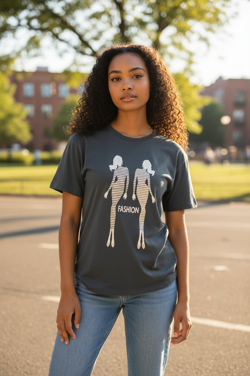 Girl Teen Fashion T-Shirt – Trendy Casual Short Sleeve Tee