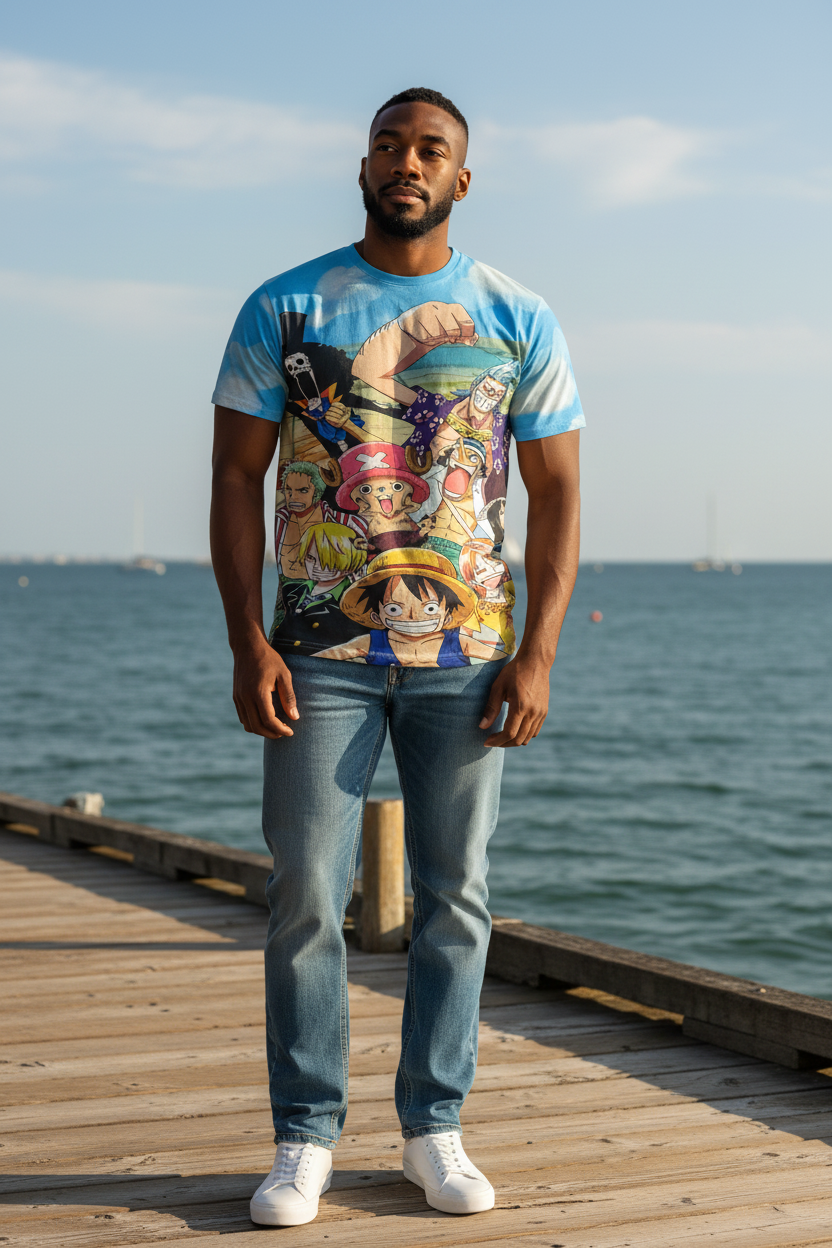 Pirate Adventure Style Graphic T-Shirt – Trendy Tee for Men