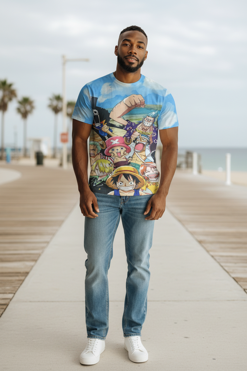 Pirate Adventure Style Graphic T-Shirt – Trendy Tee for Men