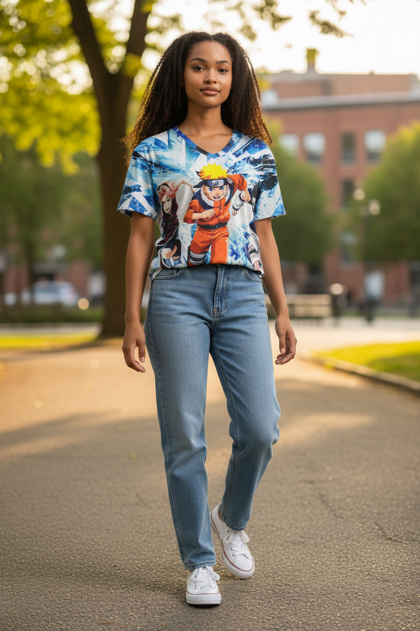 Ninja Hero Style Graphic T-Shirt for Teen Girls & Women – Casual Tee