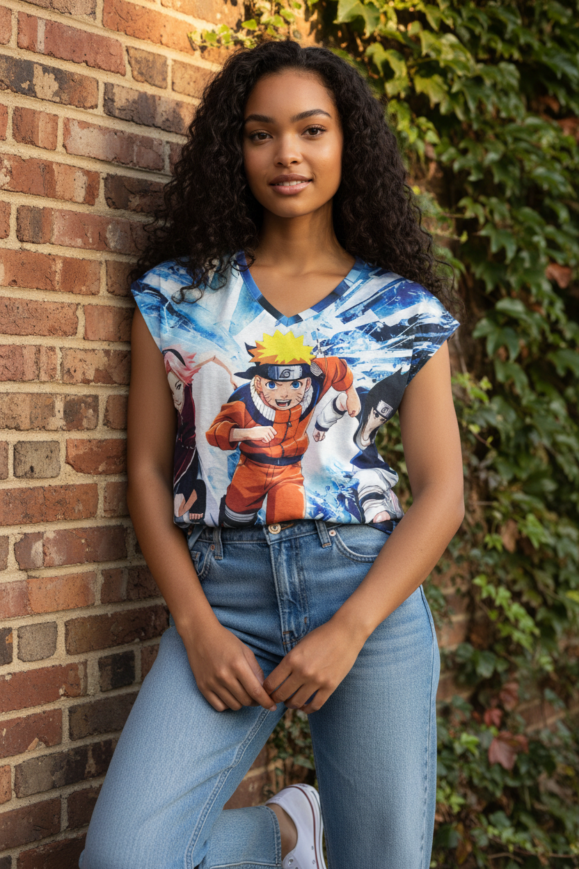 Ninja Hero Style Graphic T-Shirt for Teen Girls & Women – Casual Tee