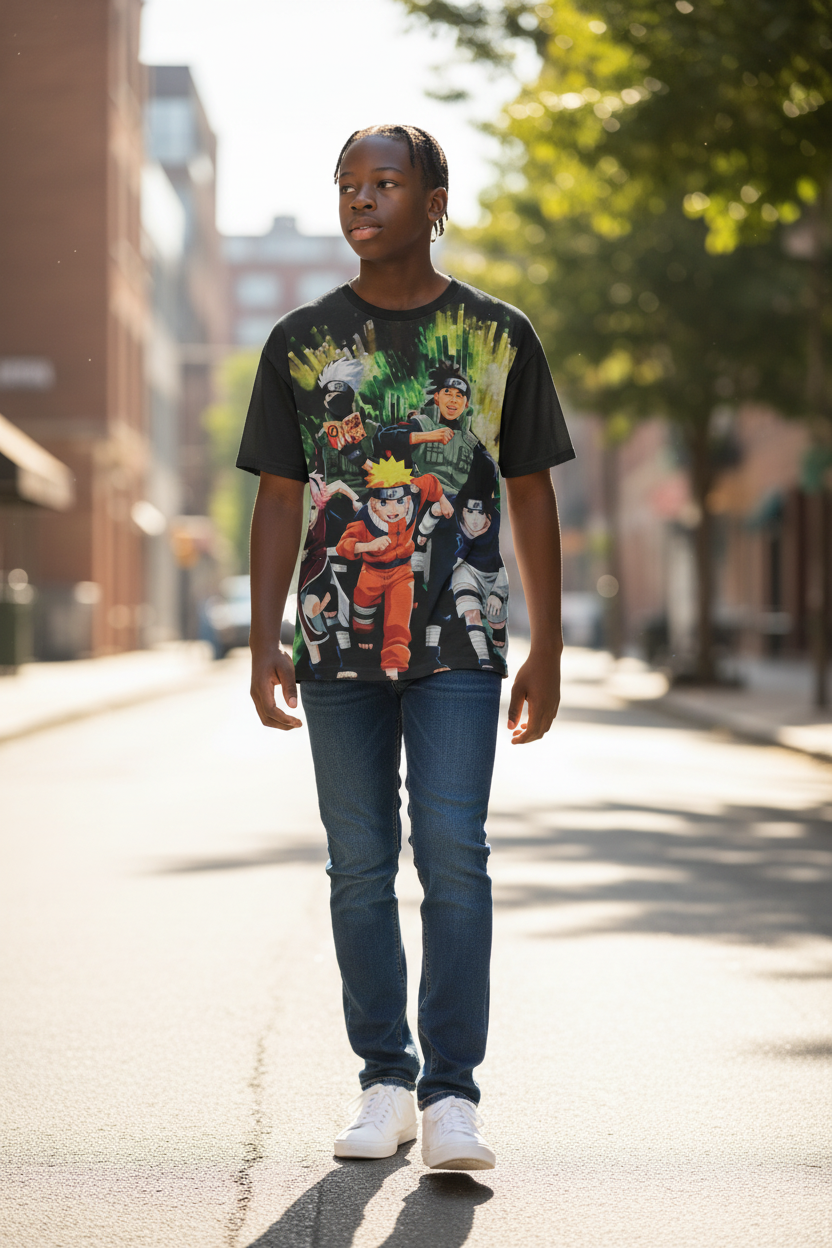 Ninja Warrior Style Graphic T-Shirt – Casual Tee for Teens & Adults