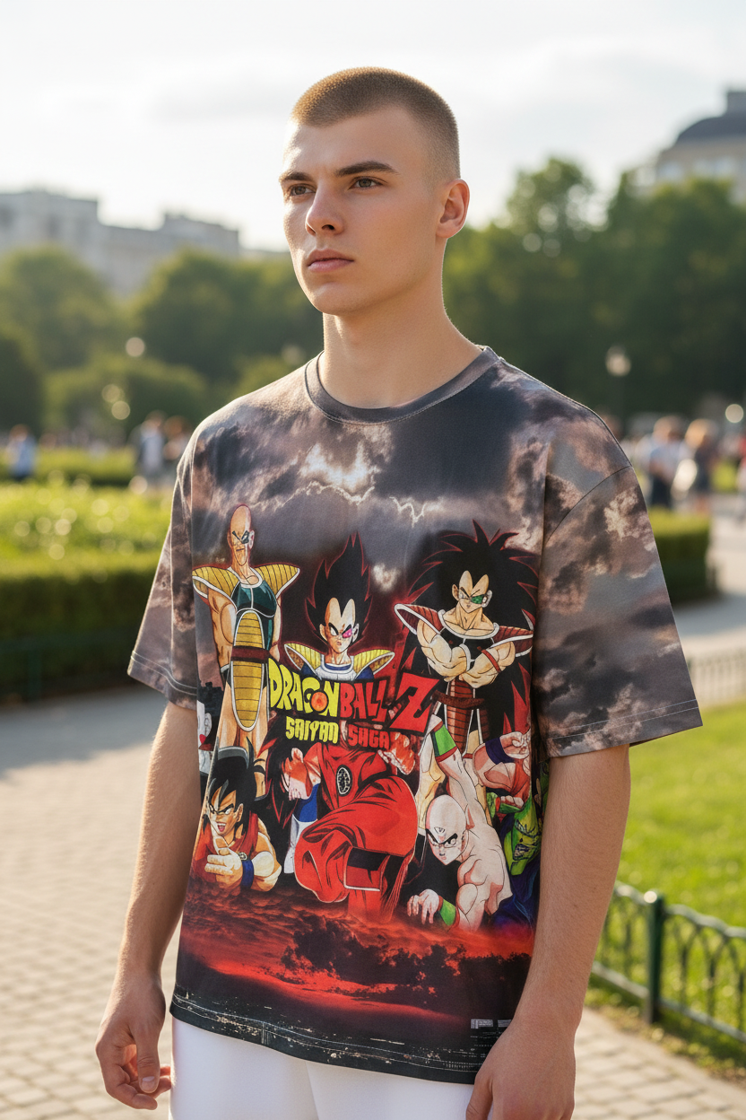 Action Hero Style Graphic T-Shirt for Men  – Casual Tee