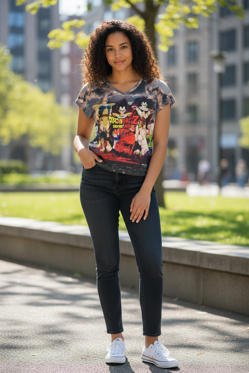 Action Hero Style Graphic T-Shirt for Teen Girls & Women – Casual Tee