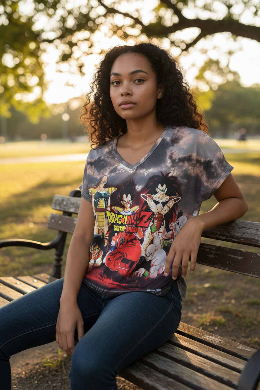 Action Hero Style Graphic T-Shirt for Teen Girls & Women – Casual Tee