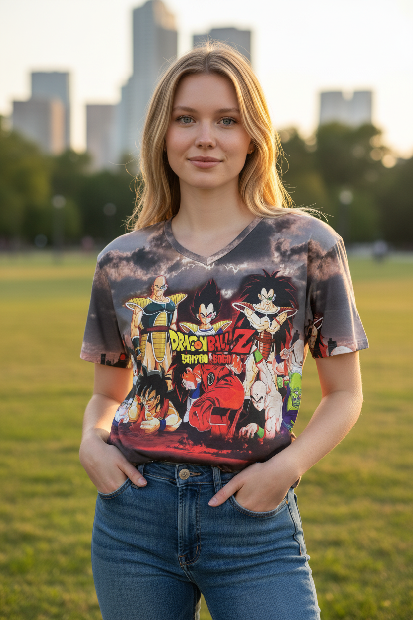 Action Hero Style Graphic T-Shirt for Teen Girls & Women – Casual Tee