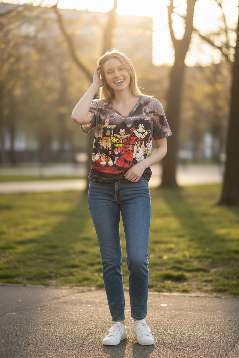 Action Hero Style Graphic T-Shirt for Teen Girls & Women – Casual Tee