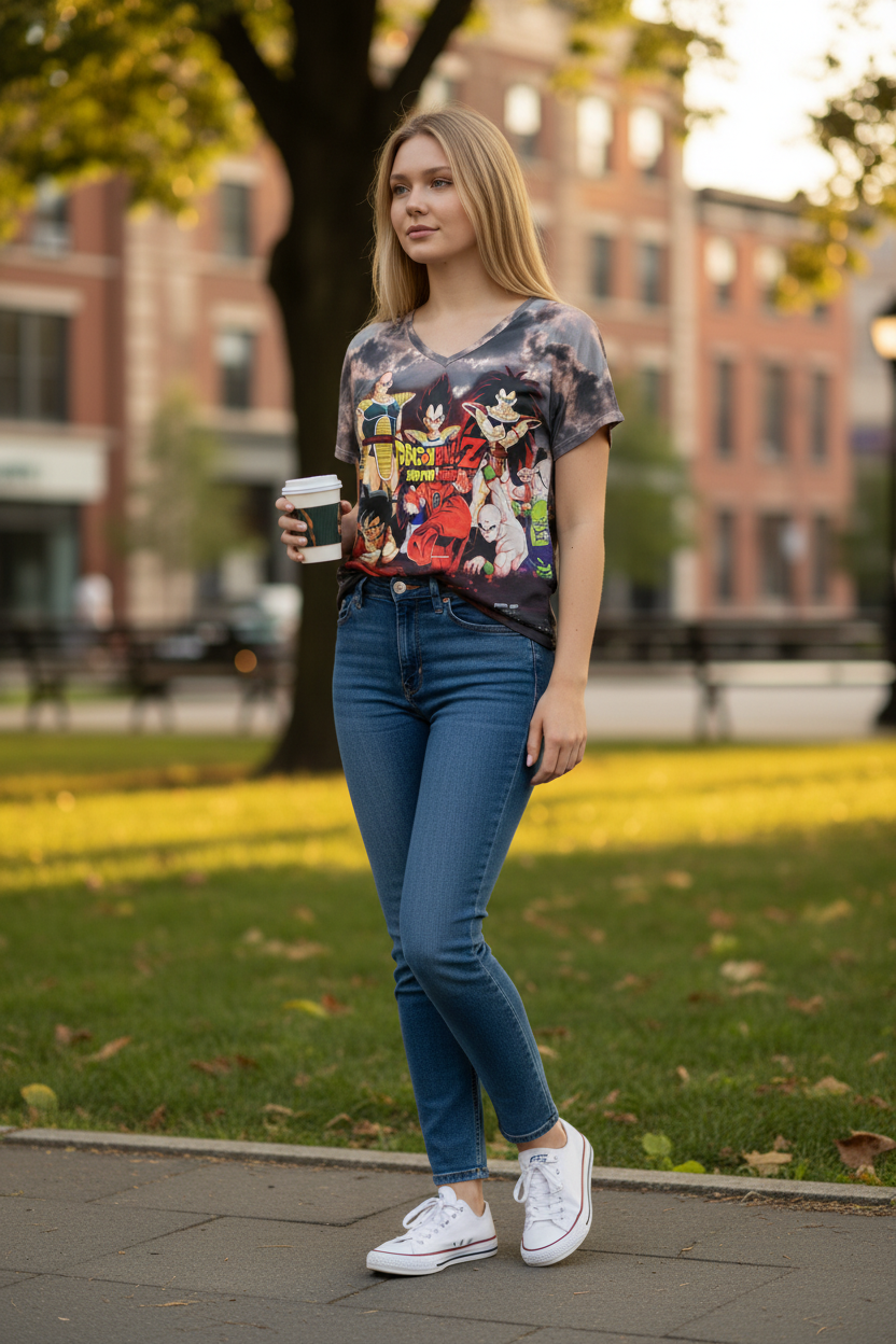 Action Hero Style Graphic T-Shirt for Teen Girls & Women – Casual Tee