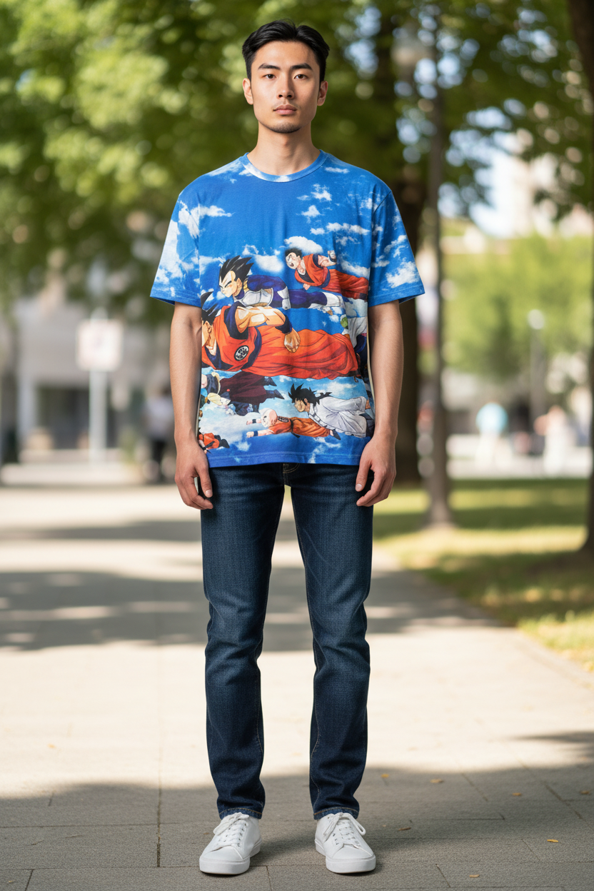Anime-Inspired Saiyan Warrior Style T-Shirt for Boys, Teens & Adults – Graphic Tee