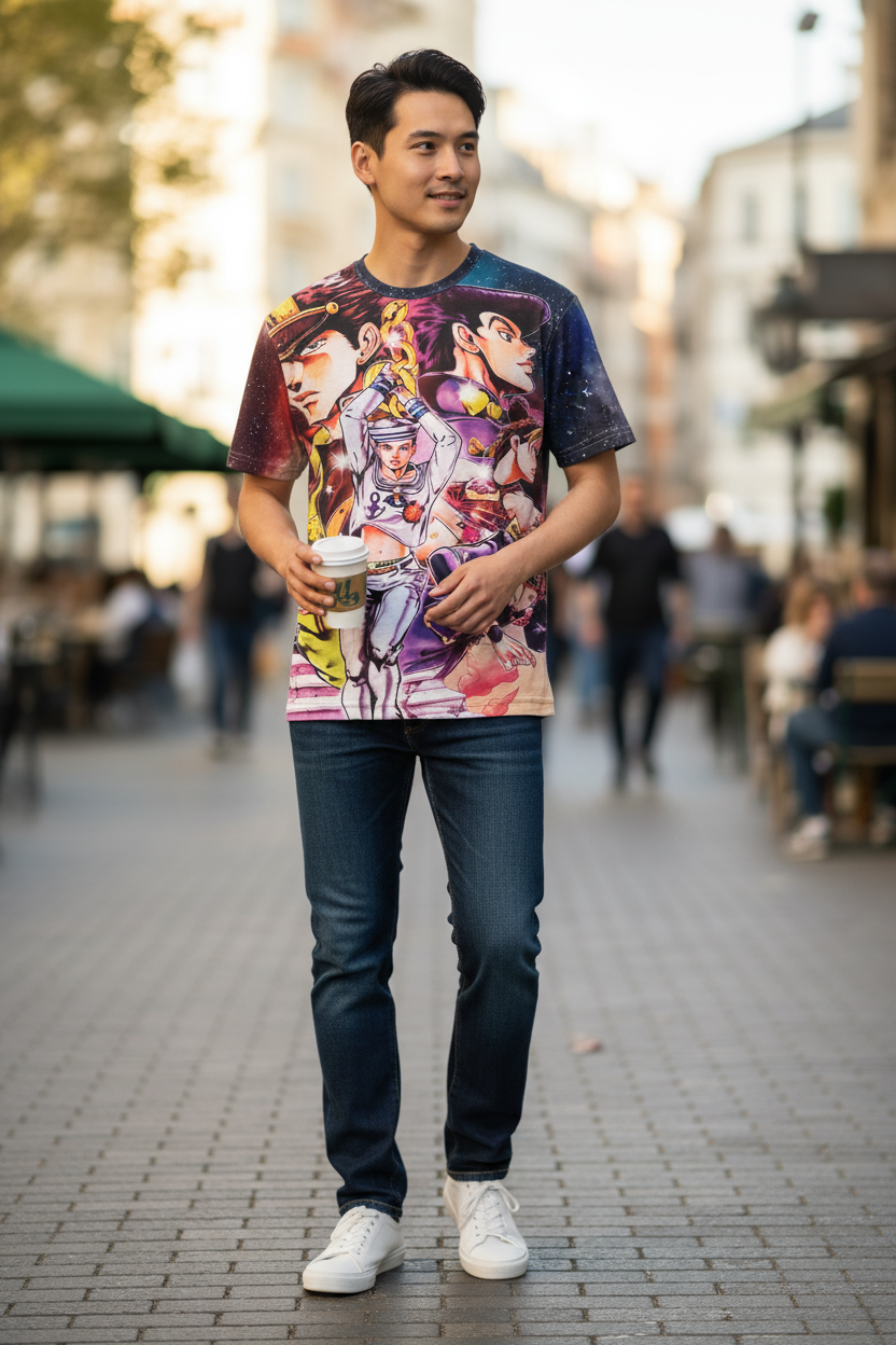 Bizarre Anime Style Unisex T-Shirt – Bold Graphic Tee for Teens & Adults