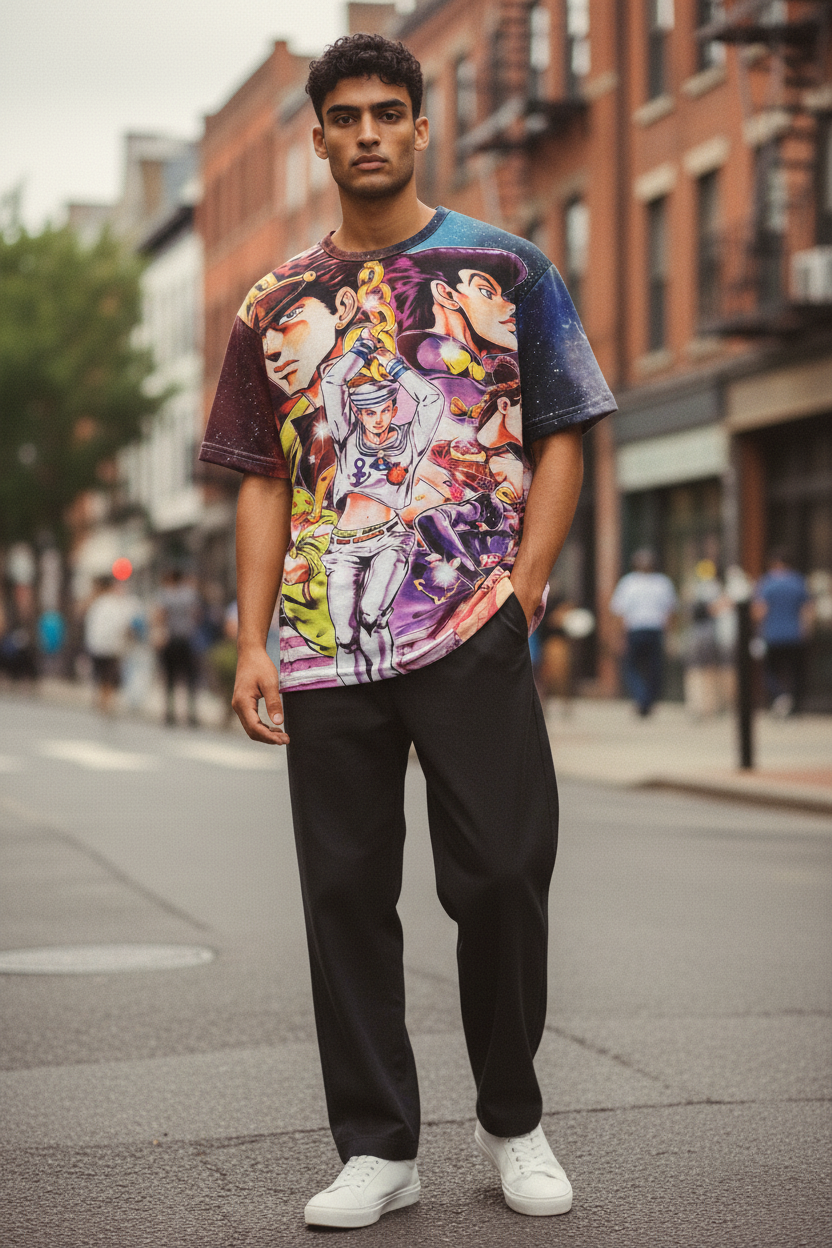 Bizarre Anime Style Unisex T-Shirt – Bold Graphic Tee for Teens & Adults