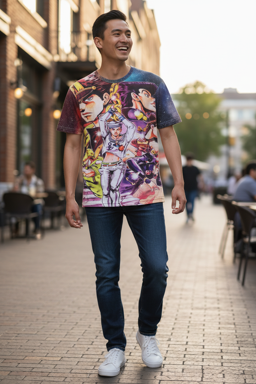 Bizarre Anime Style Unisex T-Shirt – Bold Graphic Tee for Teens & Adults