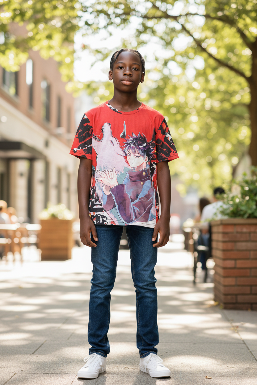 Dark Sorcerer Anime Style T-Shirt – Unisex Graphic Tee for Teens & Adults