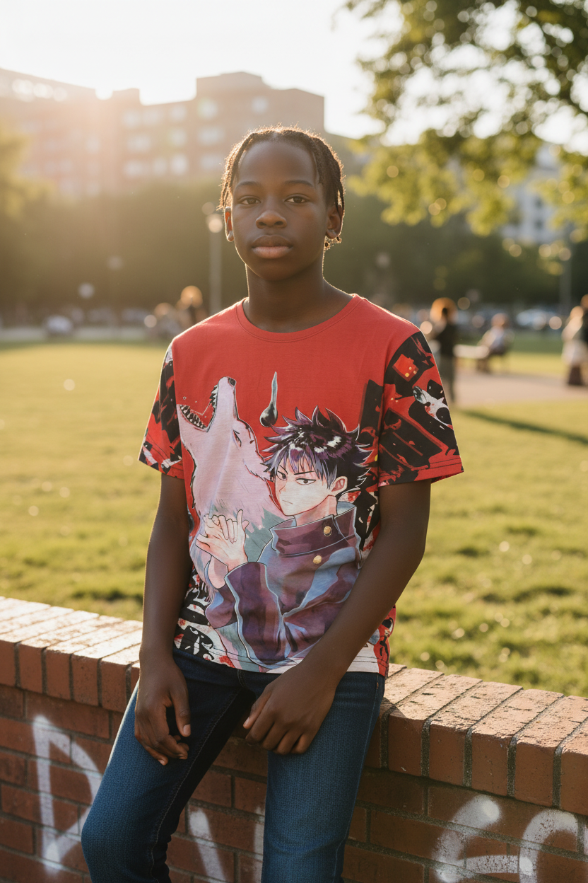 Dark Sorcerer Anime Style T-Shirt – Unisex Graphic Tee for Teens & Adults