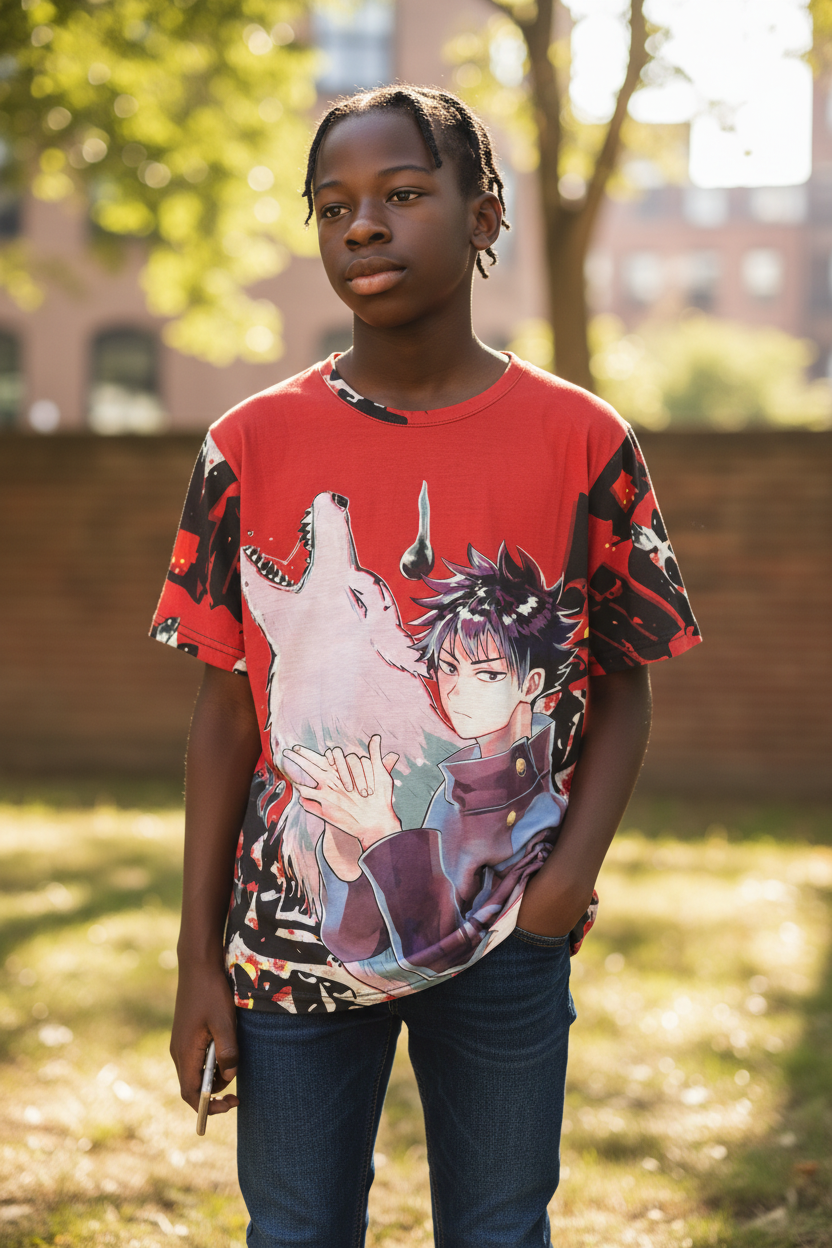 Dark Sorcerer Anime Style T-Shirt – Unisex Graphic Tee for Teens & Adults