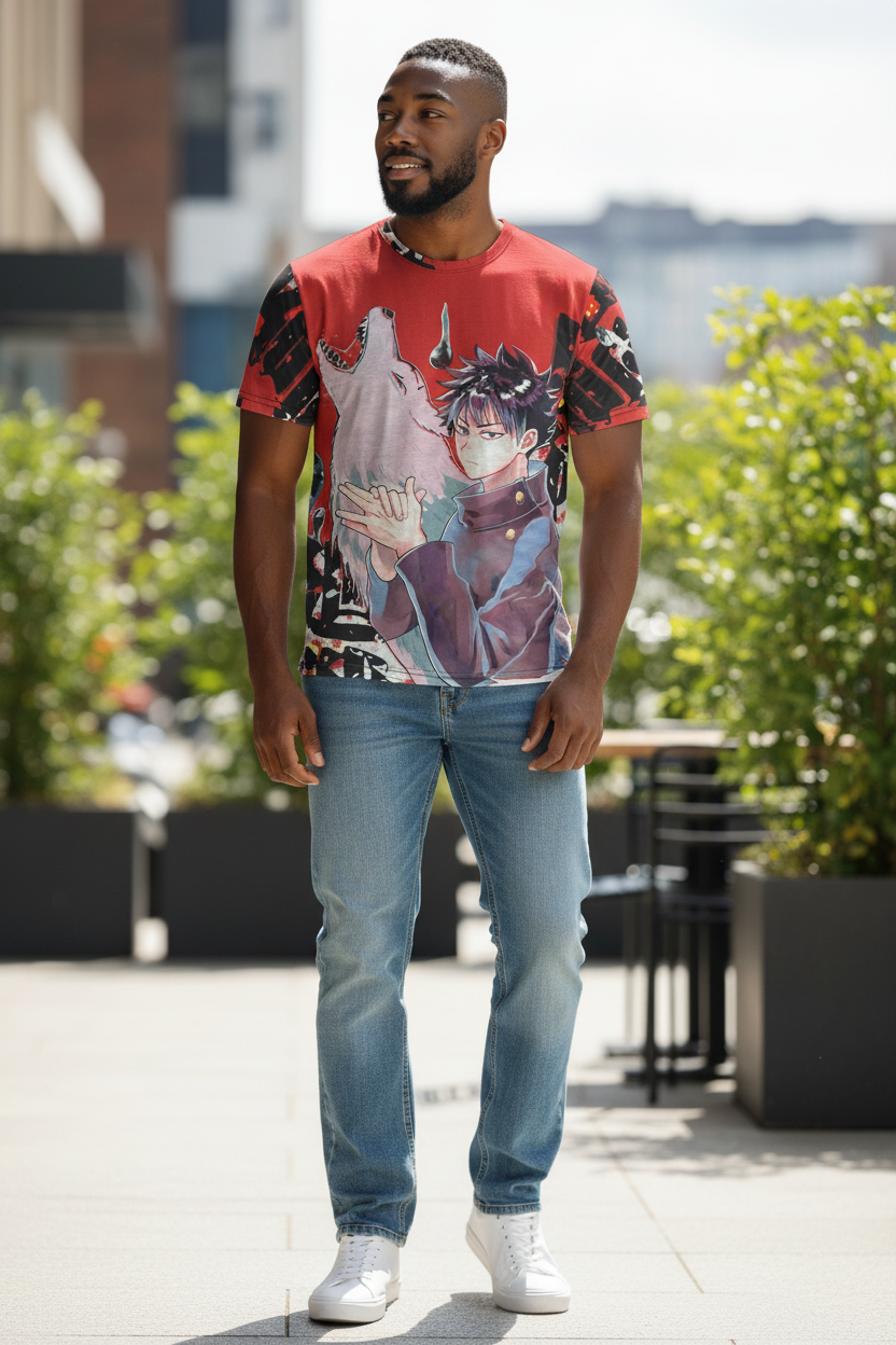 Dark Sorcerer Anime Style T-Shirt – Unisex Graphic Tee for Teens & Adults