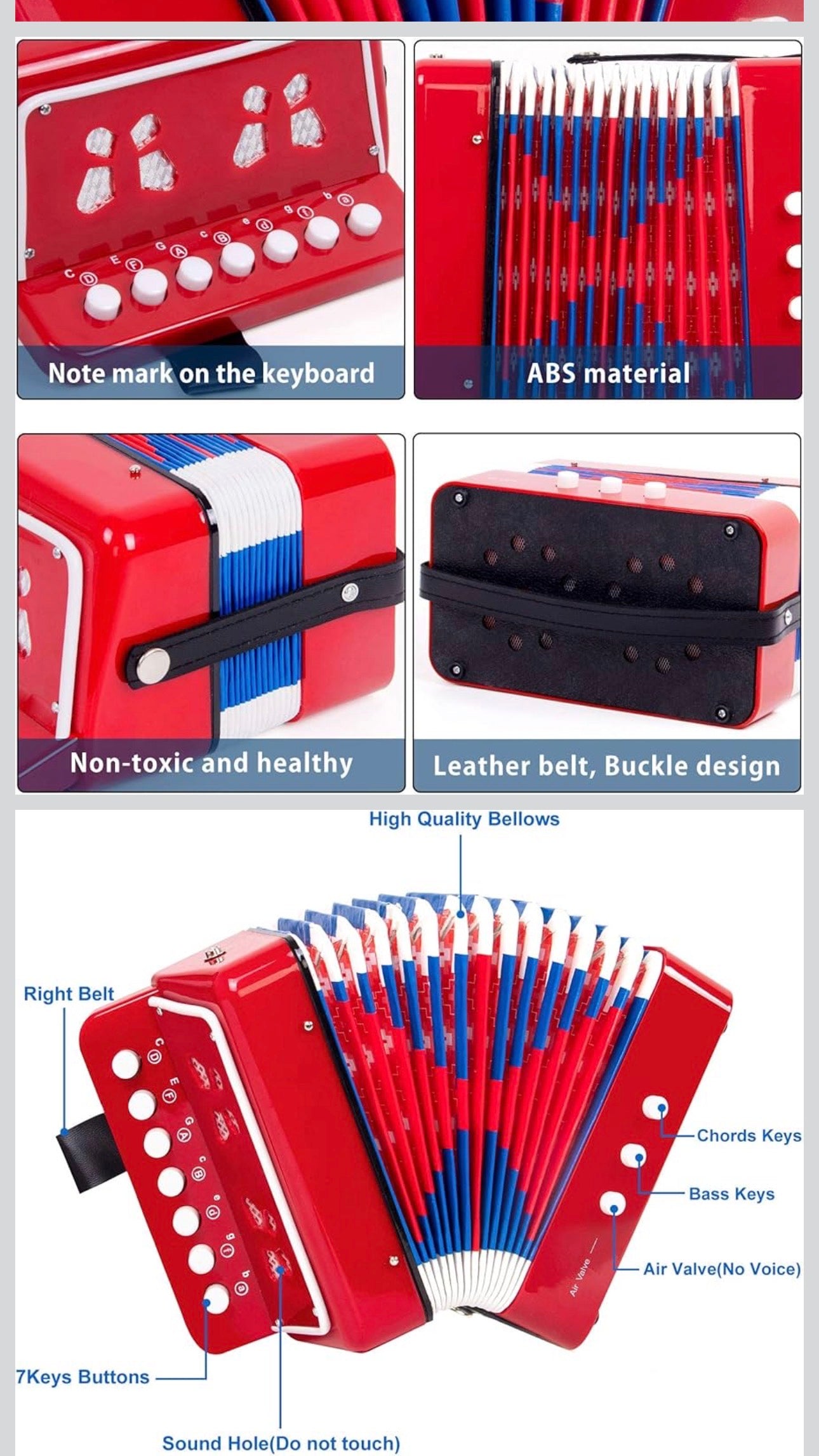 🎶 Kids' Colorful Accordion 🎶