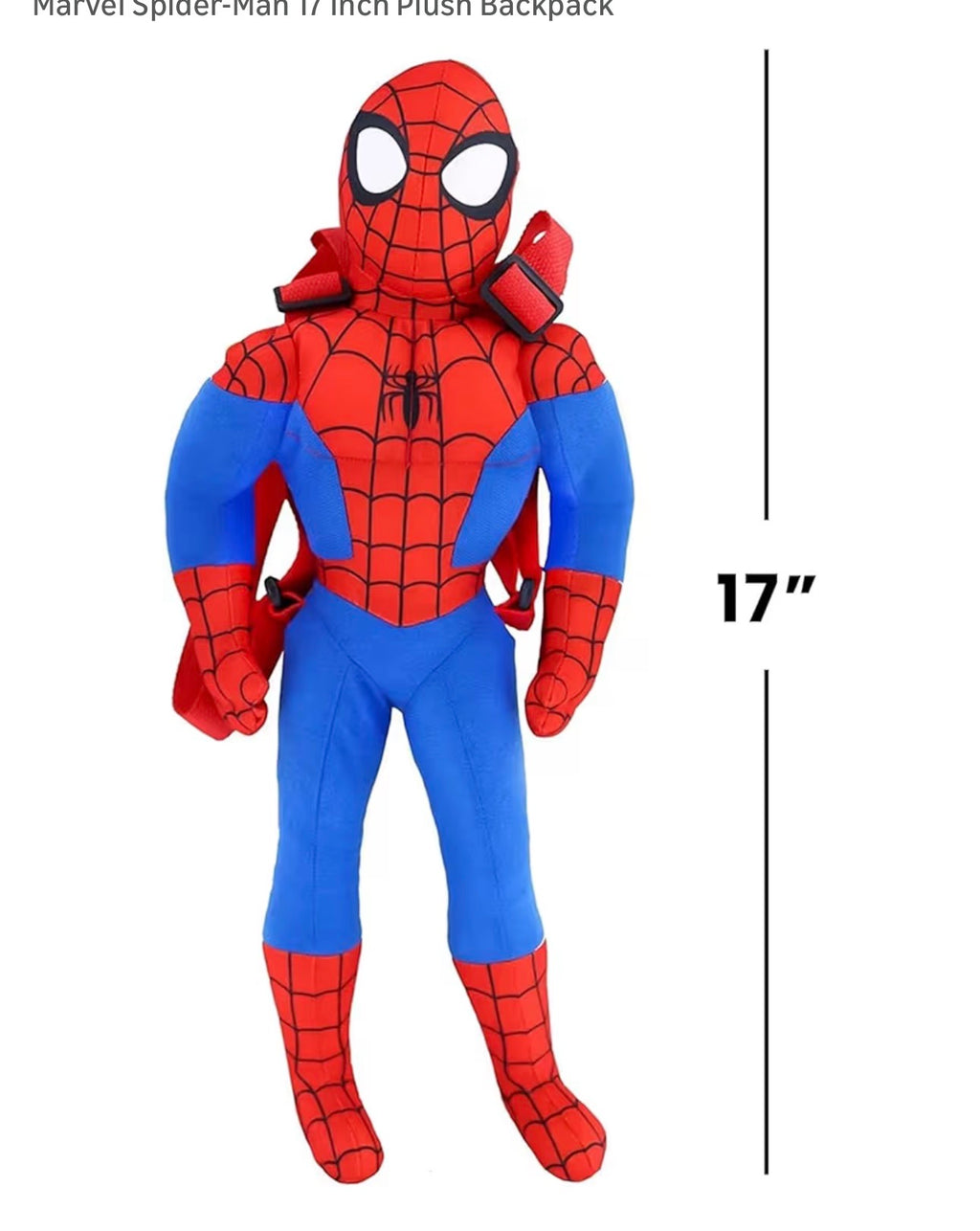 Spider-Man Plush Backpack 19 Inch – Officially Licensed Soft Character Backpack for Kids
