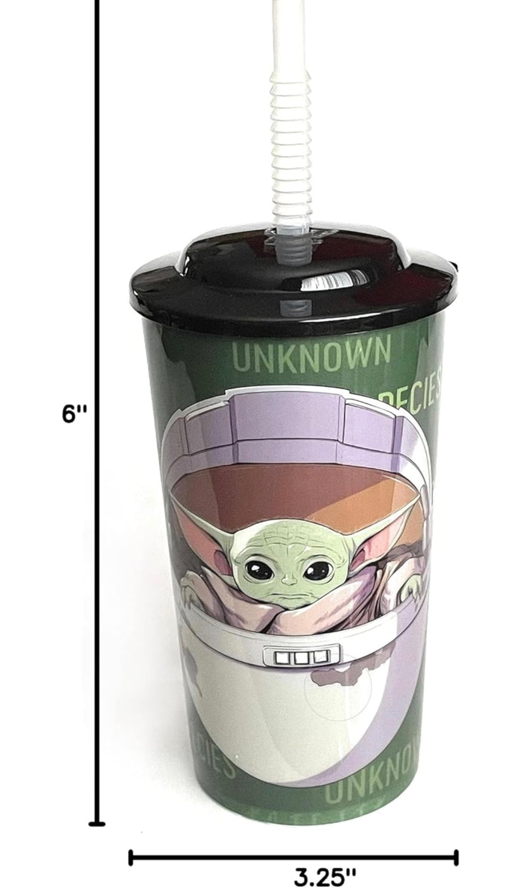 Funky Star Wars The Child Baby Yoda 16 oz Tumbler with Lid Straw