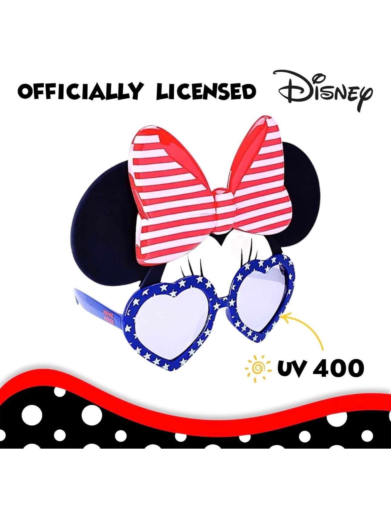 Sun- Staches Minnie Mouse Sunglasses one size fits most Adults and Teens
