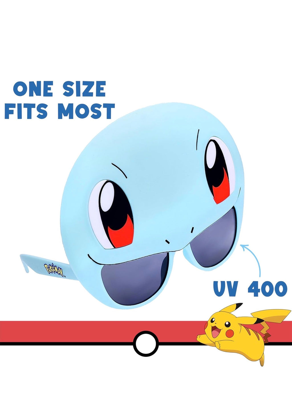 Sun-Staches Pokemon Sunglassess  One Size Fits Most, Light Blue %100 UV Protection