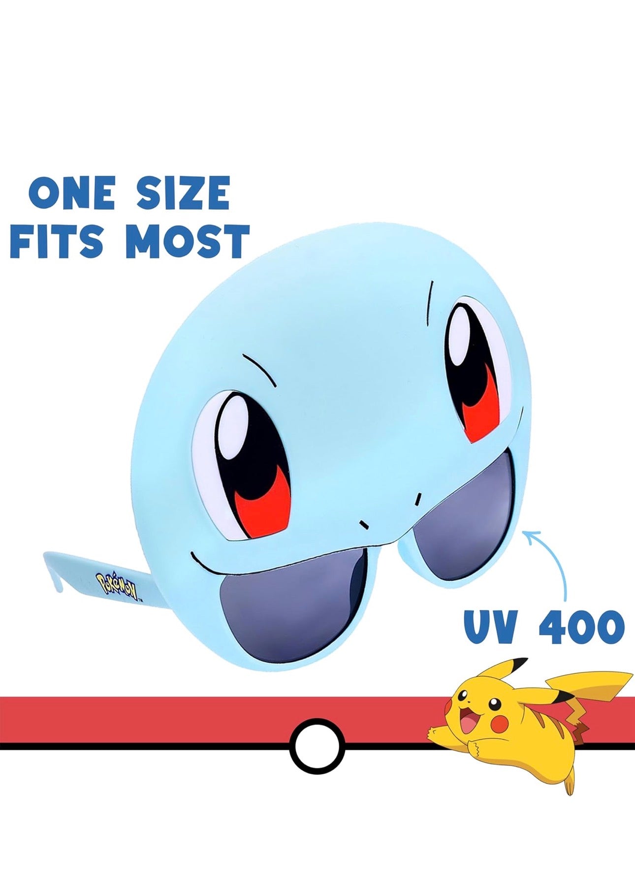 Sun-Staches Pokemon Sunglassess  One Size Fits Most, Light Blue %100 UV Protection