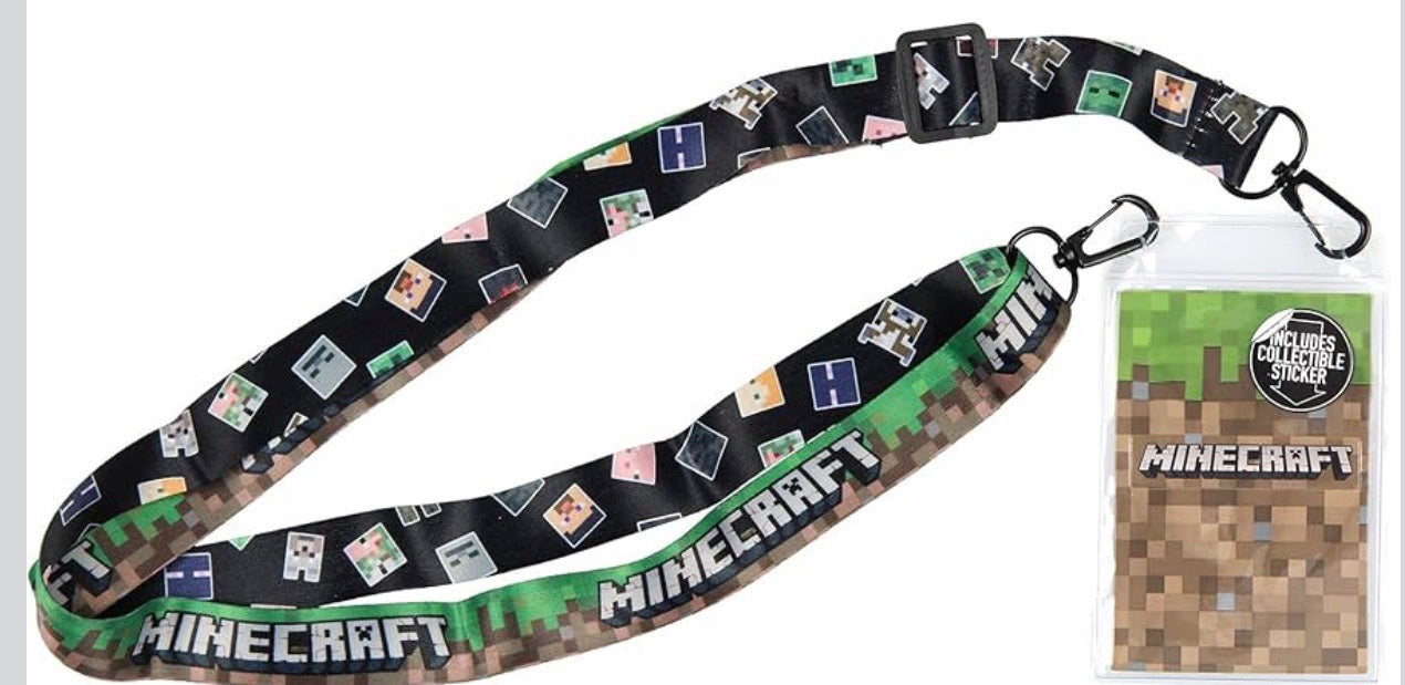 MINECRAFT LANYARD WITH STICKERS