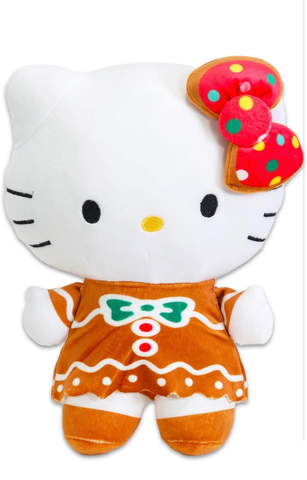 Hello Kitty Licensed Gingerbread Plush Toy – 10-Inch Soft Collectible Stuffed Animal