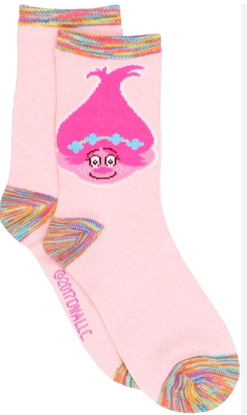 Trolls Band Together Crew Socks – 3-Pair Set, Colorful Cartoon Cotton Socks for Kids & Fans