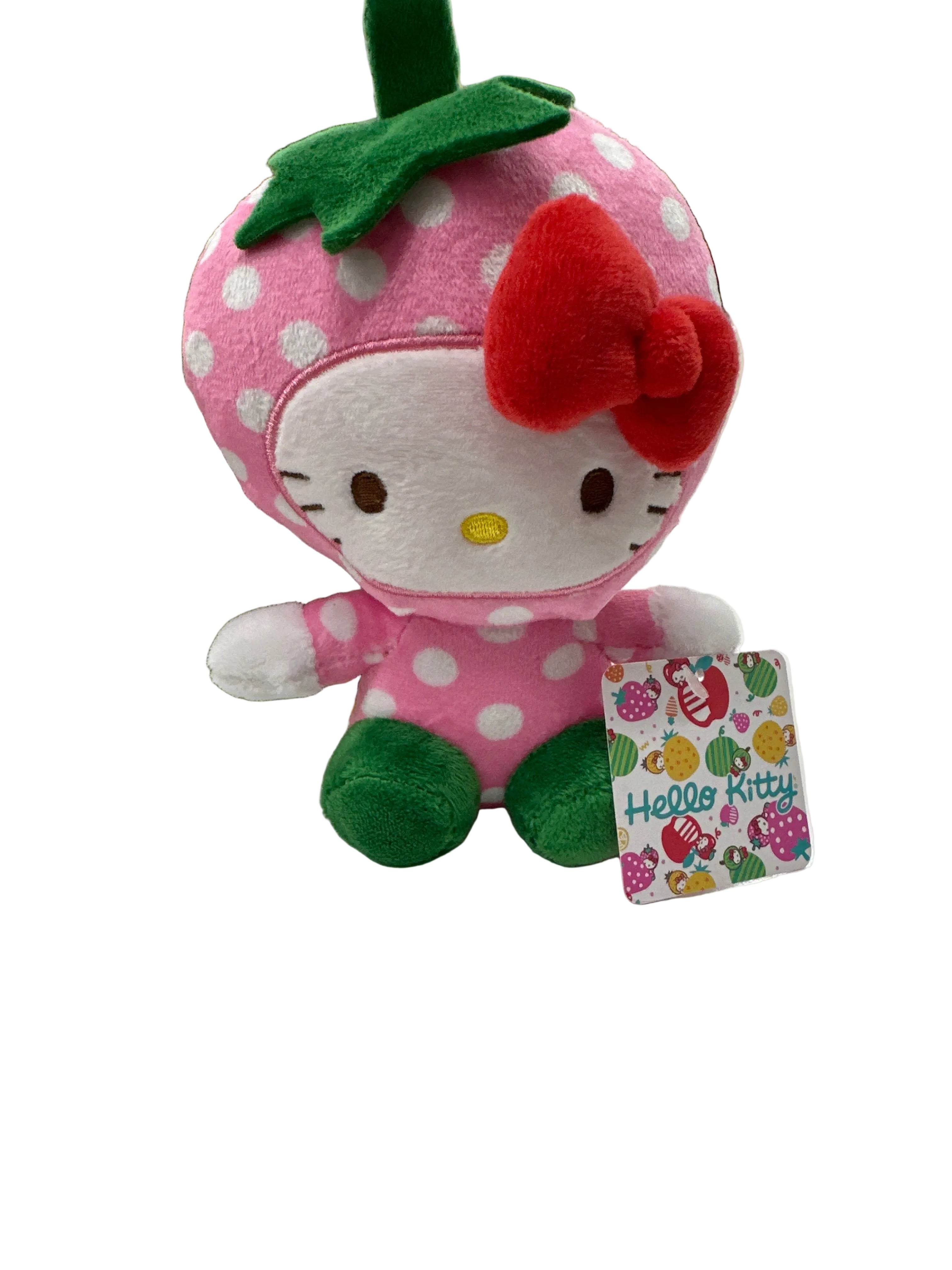 Hello Kitty Licensed Strawberry Plush Toy – 6-Inch Soft Collectible Stuffed Animal
