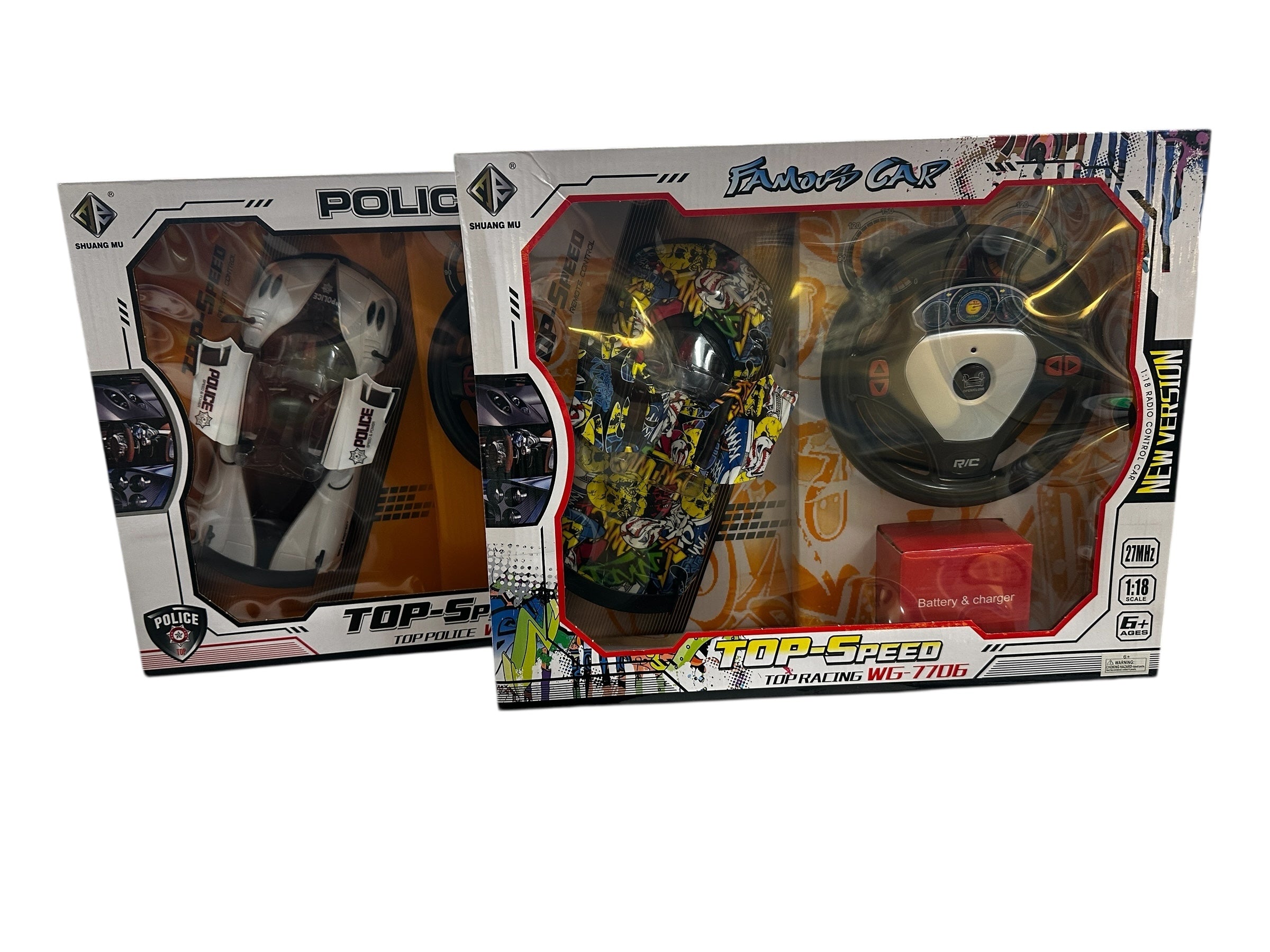 Police-Graffiti Speed RC Car – 1:18 Scale High-Speed Action!