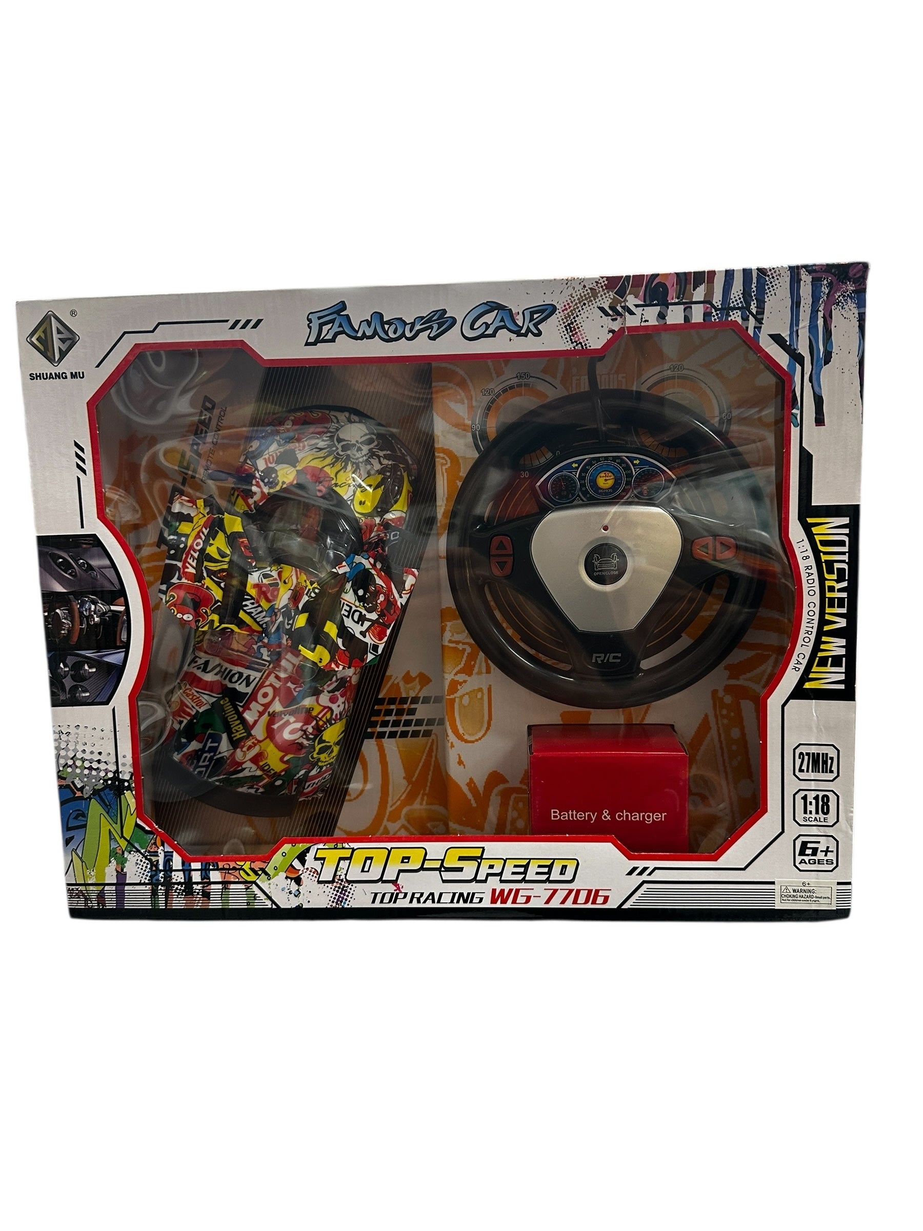 Police-Graffiti Speed RC Car – 1:18 Scale High-Speed Action!