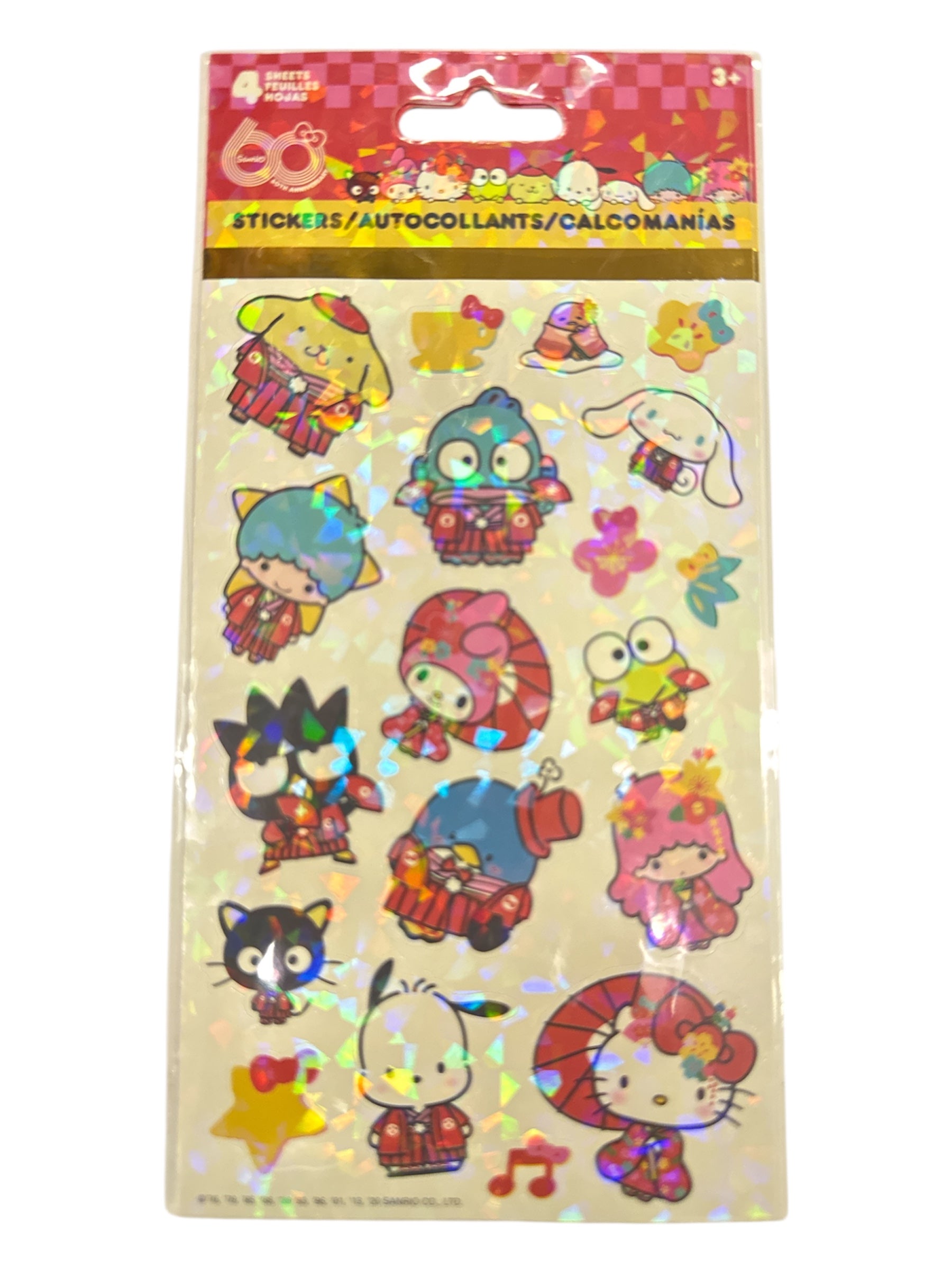 HELLO KITTY STICKERS 4 SHEETS 100 STICKERS