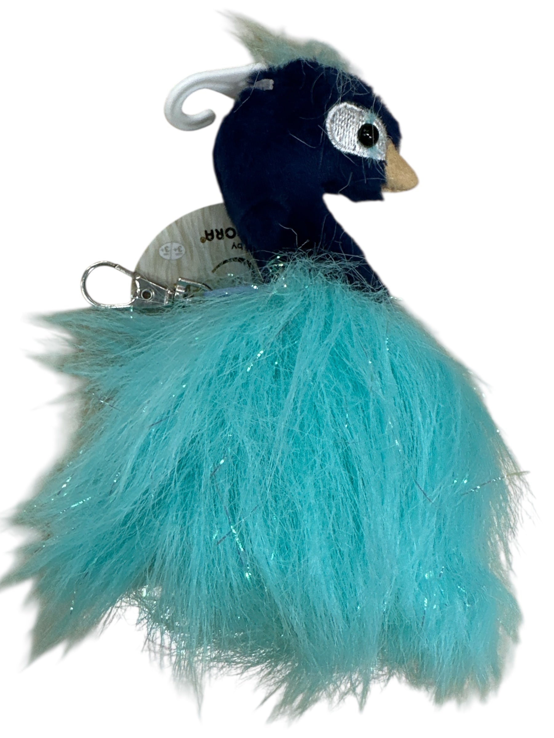 Peacock Animal Keychain – 6-Inch Soft Plush Bag Accessory
